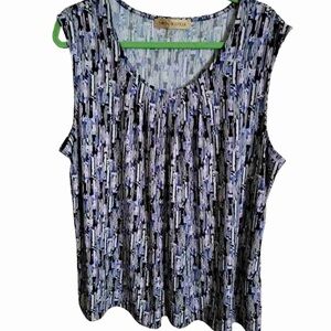 Nina Piccalino Monochrome Patterned Tank Top